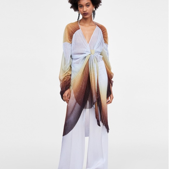 ZARA Metallic Ombre Kimono Cover-Up – Size Small (New With Tags) - Picture 4 of 4